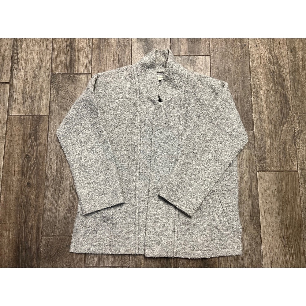 Madewell Cardigan Gray Collared Open Front Wool Blend Medium - Picture 4 of 9